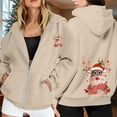 thumbnail image 2 of WILLBEST Sudadera de Mujer Ladies' Christmas Printed Zipper Long Sleeved Pocket Drawstring Casual Hooded Sweatshirt 2121 X-Grande, 2 of 8