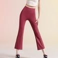 thumbnail image 2 of BVOFAR Womens Yoga Capri Pants Buttery Soft Tummy Control Workout Crop Leggings Stretchy Bootcut High Waist Athletic Capris Running Sports Pedal Pushers Watermelon Red M, 2 of 10