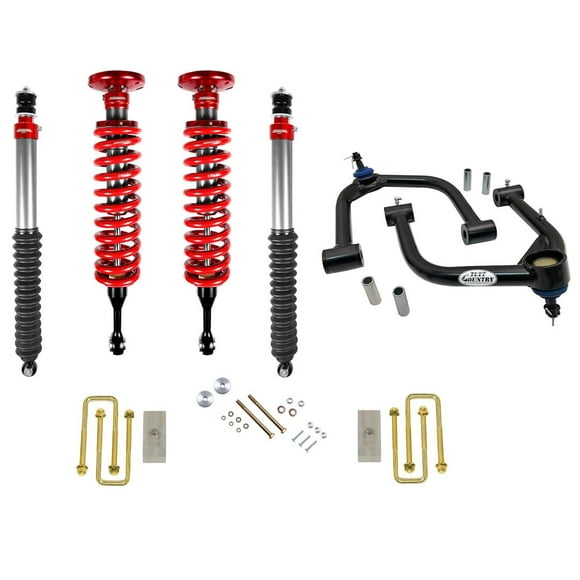 Tuff Country Lift Kit Suspension TT-TUN-07A ToyTec; 2 To 3 Inch Front Lift; 2 To 3 Inch Rear Lift; Black Components