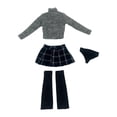 thumbnail image 2 of Suéter y minifalda a escala 1:6, disfraz retro informal con calcetines para muñecas femeninas de 12 pulgadas, accesorios de figura, disfraz, 2 of 8