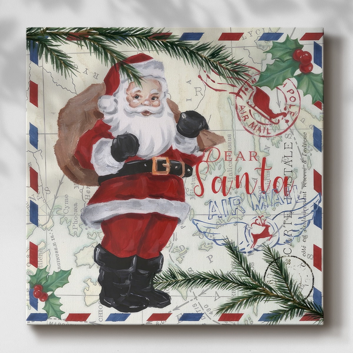 Christmas Par Avion I- Gallery Wrapped Canvas