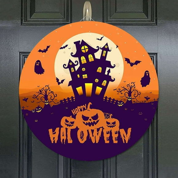 Riforla Halloween Wooden Signs Signs Wall Decoration Wall Hangings Hangs Orange 30x30cm