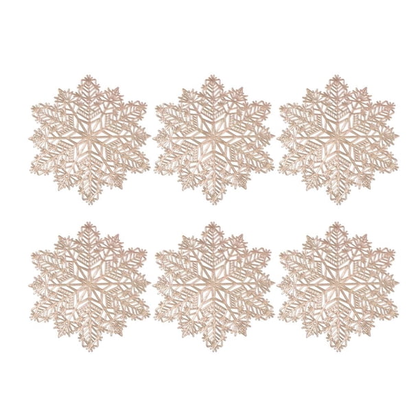 de 6 alfombrillas antideslizantes con forma de nieve para Gloria Placemats para cenar