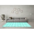 thumbnail image 3 of Ahgly Company Machine Washable Indoor Rectangle Trellis Turquoise Blue Contemporary Area Rugs, 7' x 10', 3 of 4