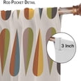 thumbnail image 5 of Mid Century Curtains Modern Colorful Abstract Geometric Drop Shapes Window Drapes Retro Bedroom Decor Art Printed Living Room Treatment Fabric 2 Panels 52x84 Inch, 5 of 7