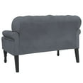 thumbnail image 3 of vidaXL Bench with Backrest Dark Grey 119.5x64.5x75 cm Velvet, 3 of 6