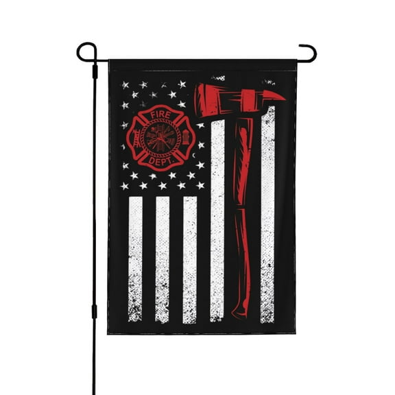 Firefighter Fireman Fire Flag Garden Flag 12.5 X 18 Inch Double Sided, Decorative Flag Balcony Courtyard Indoor Welcome Garden Flag