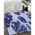 thumbnail image 2 of Ahgly Company Indoor Round Patterned DarkSlate Blue Purple Area Rugs, 3' Round, 2 of 6