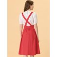 thumbnail image 4 of INSPIRE CHIC Vestido General De Cintura Elástica Con Tirantes Y Tirantes Para Mujer rojo S, 4 of 5