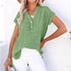 thumbnail image 2 of Eres Más Que una Camisa de Puntuación de Prueba Estilo Casual de Manga Corta de las Mujeres V Cuello Blusa Superior, Camisas de Manga Corta para las Mujeres Pullover de Botón Casual, 2 of 5