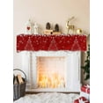 thumbnail image 2 of Red Christmas Tree Mantel Scarf Fireplace Decorations for Living Room, Xmas Balls Pine Needles Snowflake Fireplace Mantel Scarf Cover Runner for Halloween/Thanksgiving/Christmas Decor 90"x17", 2 of 6