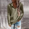 thumbnail image 2 of Cardigan à Capuche à Manches Longues pour Femmes avec Fermeture Éclair et Cordon de Serrage Blouse Décontractée Confortable, 2 of 4