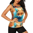 thumbnail image 2 of Fotbe Fiery Red Maple Leaf Fox Blusas Sin Mangas para Mujer – Estilo Casual, Corte Suelto, Slim-Fit, Cuello Redondo Deportivo, Tops de Verano para Gimnasio y Yoga-Medium, 2 of 7