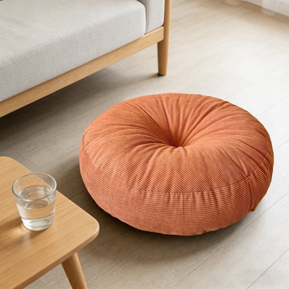 Kugisaki Tufted Corduroy Floor Pillow Cushion Large Round Floor Sitting Thick Floor Cushion for Chair Tatami Living Room Yoga