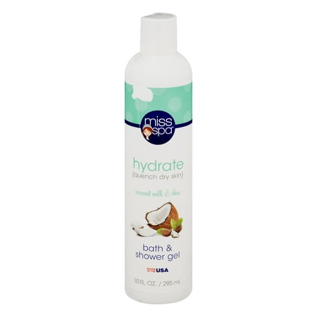Miss Spa Hydrate Bath & Shower Gel Coconut Milk & Shea, 10.0 FL OZ