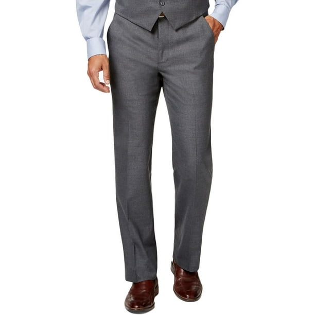 Alfani Alfani Mens Slim Fit Sharkskin Dress Pants Gray 34/32
