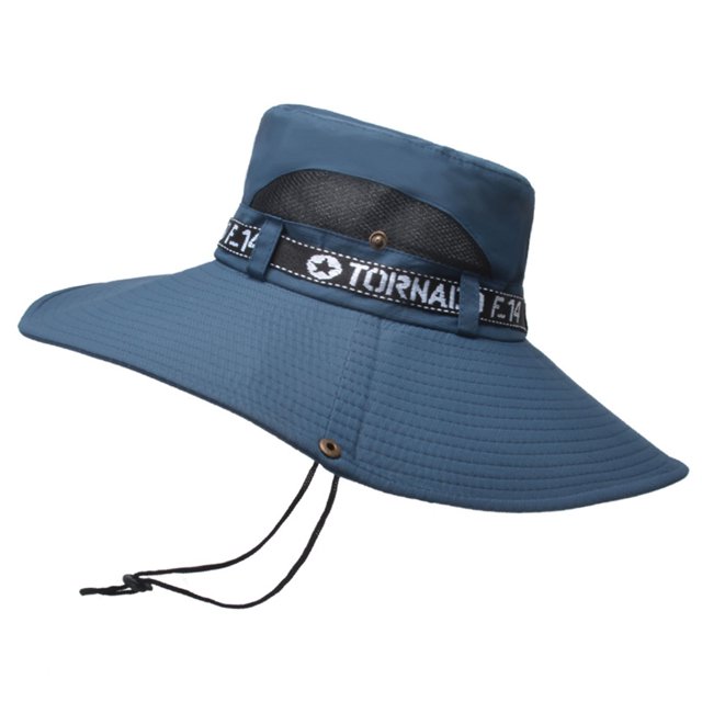 Sombrero de pesca Nikou algodón poliéster transpirable verano azul marino