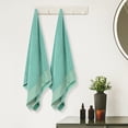 thumbnail image 4 of Unique Bargains 100% Cotton 2 Pack Solid Bath Towels Quick Dry and Absorbent Green Blue, 4 of 8