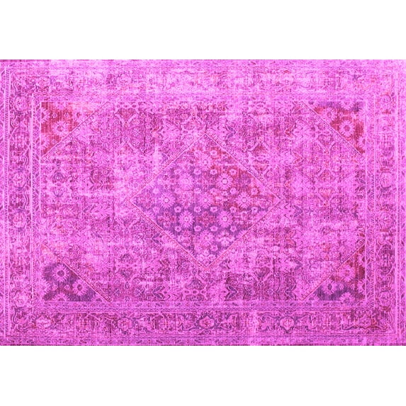 Ahgly Company Indoor Rectangle Abstract Pink Contemporary Area Rugs, 5' x 7'