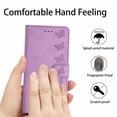 thumbnail image 2 of Dteck for iPhone 11 Case with Card Holder, [Kickstand][Wrist Strap][Card Holder Slots] Butterfly Floral Embossed PU Leather Flip Cover for iPhone 11,Purple, 2 of 6