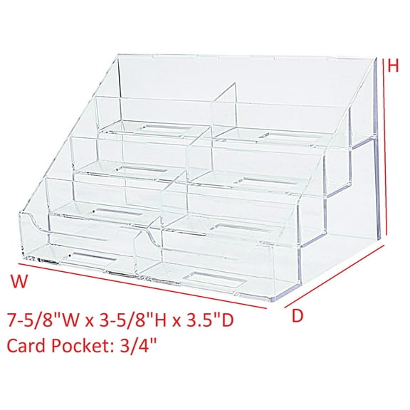 T'z Tagz Brand New Clear 8 Pocket Business Card Holder Print Media Display Stand