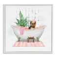 thumbnail image 5 of Stupell Industries Chic Yorkie Dog in Pink Bubble Bath Animals & Insects Painting White Framed Art Print Wall Art, 12 x 12, 5 of 5