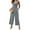 Gray, variant on Sakmal Solid Jumpsuits for Women Casual Pleated Spaghetti Straps Wide Leg Dressy Overalls Full Square Neck Sleeveless Black Pants for Women