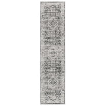 SAFAVIEH Vintage Tabriz Kandy Medallion Runner Rug, Gray/Charcoal, 2' x 8'