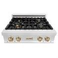 thumbnail image 3 of ZLINE 30 in. Autograph Edition Rangetop in DuraSnow Stainless Steel with Gold Accents (RTSZ-30-G), 3 of 5