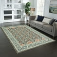 thumbnail image 5 of Mainstays Persian Border Medallion Loop Print Gray Aqua Indoor Area Rug, 5' x 7', 5 of 7
