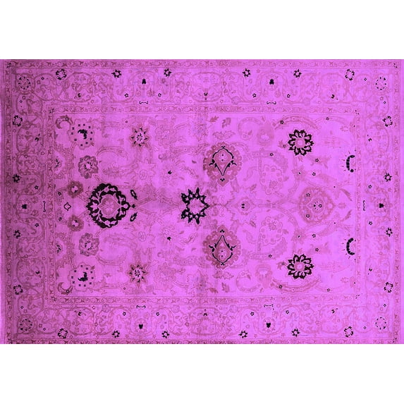 Ahgly Company Indoor Rectangle Oriental Purple Industrial Area Rugs, 8' x 10'