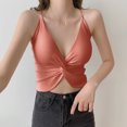 thumbnail image 2 of Women's Silk Satin Tank Tops 2024 V Neck Adjustable Spaghetti Strap Sleeveless Camisole Summer Basic Blouse, 2 of 4