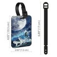 thumbnail image 3 of WIRESTER Rectangle PU Leather Luggage Tags for Travel Suitcase Baggage 4.05 x 2.83 inches - Wolf Pack Moon, 3 of 7