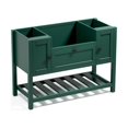 thumbnail image 5 of 48” Solid Wood Bathroom Vanity without Sink, Modern Wide  Painted Bathroom Storage Cabinet with 3 Cabinets & Bottom Shelf,  Soft Closing Stand Cabinet Doors Set for Home, Hotel, Green, 5 of 8