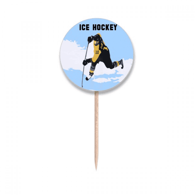 Quick Hockey Tips Ice Art Deco Fashion Toothpick Flags Round Labels Party Decoration