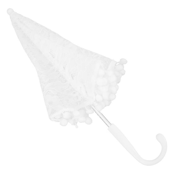 SOPOTUTU Vintage White Lace Parasol Elegant Wedding Accessory Photography Prop Decoration