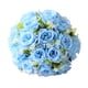 thumbnail image 2 of 18 cabezas de rosas artificiales, con tallos, flores de seda s vintage falsas Azul Gloria Flores rosas, 2 of 8