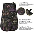 thumbnail image 2 of Yayeee Double Oven Mitt Kitchen Heat Resistant Baking 35" x7" Quilted Glove, Purple Floral Pattern, 2 of 6