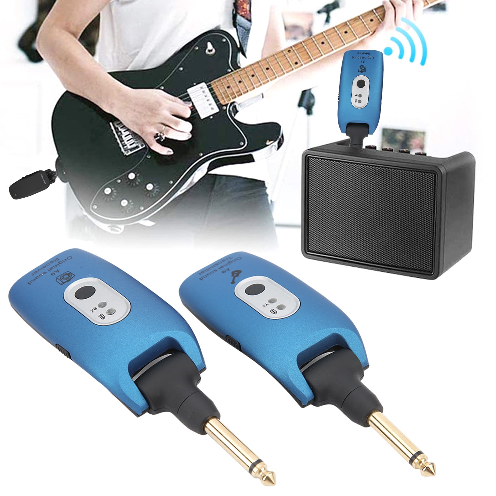Guitar , 2.4G Uncompressed 2.4GHz Wireless Guitar Receiver For Guitar Bass Blue