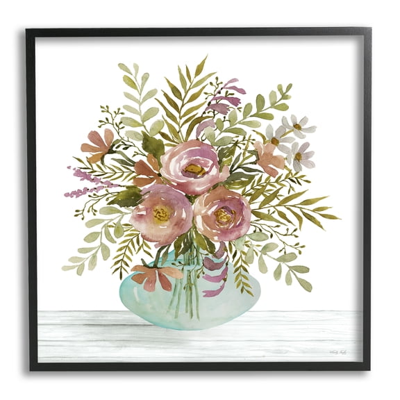 Stupell Industries Modern Farmhouse Bouquet Botanical & Floral Painting Black Framed Art Print Wall Art, 12 x 12