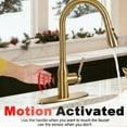 thumbnail image 6 of SUNRINX High Arc Kitchen Faucets With Pull Down Sprayer, Stainless Steel Sink Faucet, Brushed Gold, Non-Contact Sensor, 2 Water Flow Modes, 6 of 11