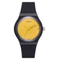 thumbnail image 1 of Moda Casual Negro Reloj de pulsera de cuarzo Correa de silicona Reloj redondo simple, 1 of 8