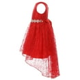 thumbnail image 3 of Little Girls Floral Lace High Low Rhinestones Special Occasion Flower Girl Dress Blush 4  (M3B6K0S), 3 of 4