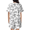 thumbnail image 3 of Lsque Hand Drawn Turtle Women's Short-Sleeved Pajama Set - 2 Piece Soft and Lightweight Sleepwear Set-Medium, 3 of 9