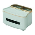 thumbnail image 2 of Tissue Box Organizer | Multipurpose Plastic Storage Remote Control Holder | Upscale Living Room Office | Multiple Compartments | Space Saving Design | Green White | 21.5x15.5x12.5cm | 1pc, 2 of 6