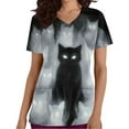 thumbnail image 5 of ClodeEU Women's Cute Cartoon Graphic Tees ,Cat Print T Shirt ,Crew Neck Short Sleeve Casual Tops Multicolor,Womens Plus S, 5 of 6