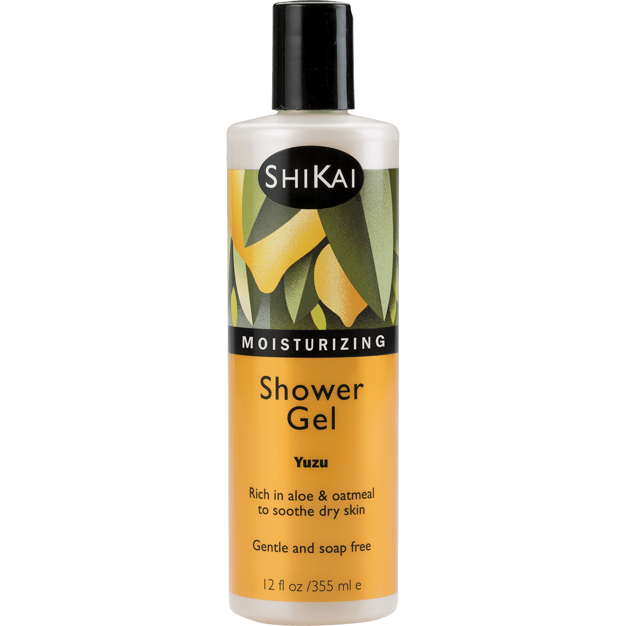 ShiKai Daily Moisturizing Shower Gel (Yuzu, 12 oz) | Gentle Soap-Free Body Wash with Aloe Vera & Oatmeal | Hydrating Citrus Cleanser for Dry & Sensitive Skin