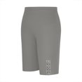 thumbnail image 4 of Lenpel Biker Shorts for Women Soft High Waisted Stretchy Side Lace Bermuda Gym Yoga Shorts Knee Length Workout Leggings, 4 of 7