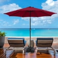 thumbnail image 4 of COBANA 9ft Patio Umbrella with Base Included, Outdoor Market Table Umbrella with Crank Tilt and Umbrella Stand Weights, Dark Red, 4 of 7