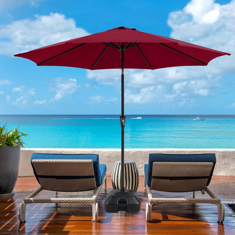 cobana patio umbrella 7.5'by 4'Half Rectangular Outdoor for Patio, Balcony, Garden, Deck, Beige About 8ft Below crank height COBANA 9ft Patio Umbrella with